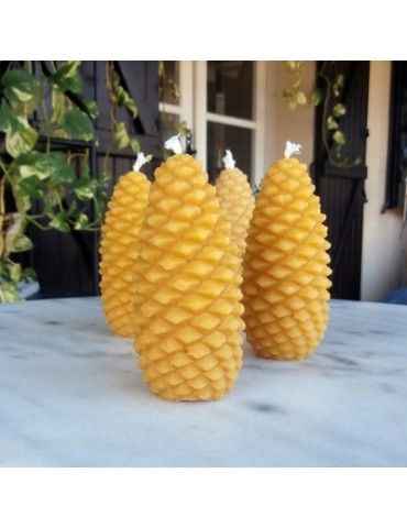 Pine Cone Beeswax Candle 2