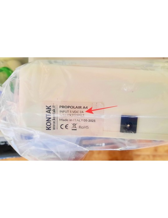 Propolair 5V, 2A label description